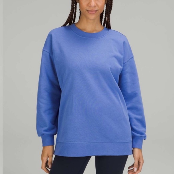 lululemon athletica Tops - Lululemon Perfectly Oversized Crew Pullover Sweatshirt Blue